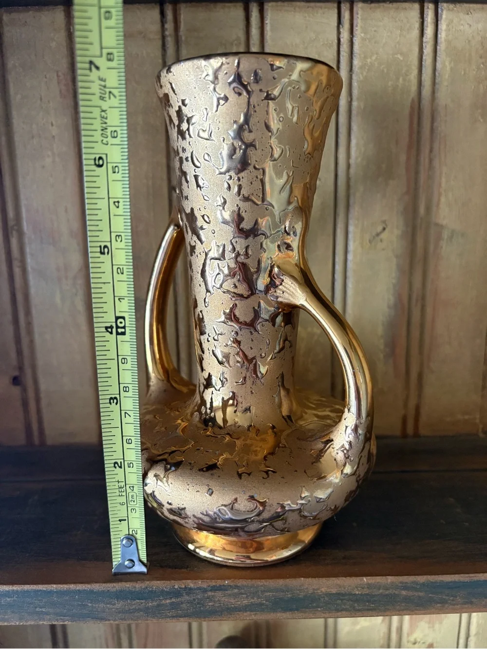 Vintage Dixon Art Studios Weeping Gold 22KT Ewer Vase Mid-Century - Picture 9 of 9